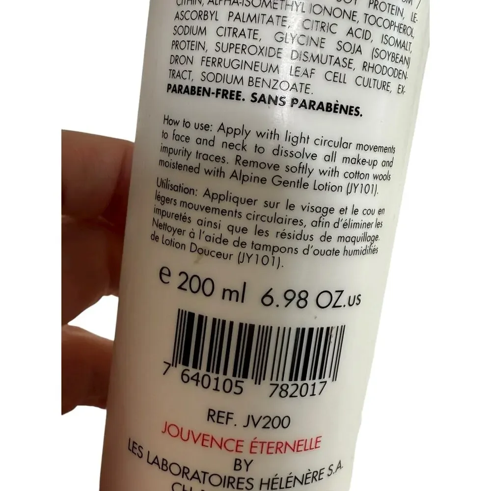 Jouvence Eternelle Alpine Cleansing‎ Milk 200ml/6.98oz Skincare Facewash